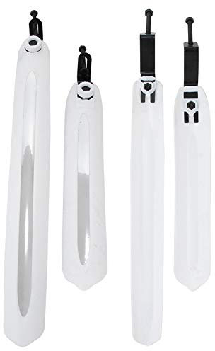 Parafango per Bicicletta, 1 Paio Parafanghi Anteriore Posteriore per Mountain Fango per Bici Guardie Rimovibili Parafango per Pulizia Bici (Bianca)