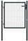 vidaXL Mesh Gartentor Verzinkter Stahl Hoftor Gartentür Zauntor Zauntür Hoftür Gartenpforte Einzeltor Garten Zaun Pforte 100x125cm Grau