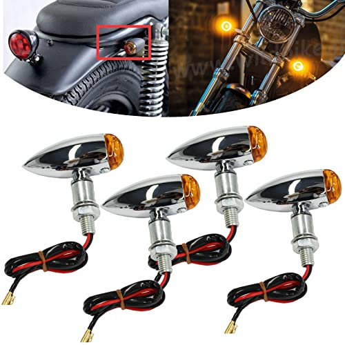 4PCS Motorrad Blinker Licht Vorne Hinten Universal Kugelform Blinkerleuchten Vordere Rückleuchten Universal für Motorrad Scooter