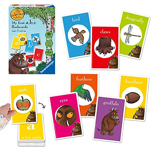 Ravensburger The Gruffalo My First Flash Card Game per Bambini dai 3 Anni in su, Ideale per l'apprendimento precoce, Il riconoscimento di Oggetti, l'alfabeto, la Lettura e l'ortografia