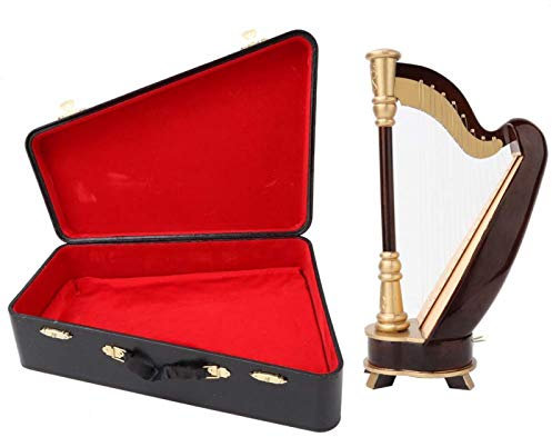 Mini modello di arpa, modello di mini strumento musicale, arpa in miniatura, modello di arpa in legno in miniatura da 25 cm modello di strumento musicale regali musicali decorazioni per la casa orname