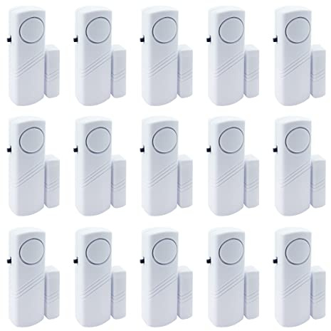 Dörrfönsterlarm, 90 DB dörrlarm för barnsäkerhet, trådlös sensor, dörr, fönster, inbrottslarm, fönster-, poollarm för hem (15-pack)