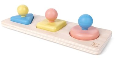 Hape Montessori-Spiegelpuzzle – Holz- & Reismaterial Puzzle mit farbigen Spiegeln, Lern- & Motorikspielzeug, Baby Geschenkidee, Montessori Spielzeug, für Kleinkinder ab 10 Monaten