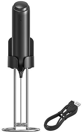CENPEK Frother Whisk Rechargeable Milk Frother Electric Whisk USB -C Coffee Frother with Wall Mounted Charging Cradle Bracket