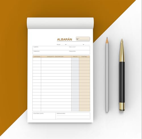 Happymots - Scheckheft | Lieferscheine 2 Kopien in Spanisch | 50 Blatt + 50 Kopien | Lieferscheinbücher mit Kopie | Lieferscheinheft | Größe A5