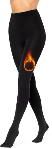 Merry Style Thermo Strumpfhose Damen Winter Gefütterte Strumpfhose Wärme Tights Thermostrumpfhose Strumpfhosen Damen Winter Thermo Leggings Outdoor MS-ATX-442 (Schwarz, XS/S)