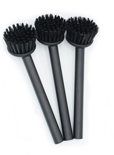 Spülbürste schwarz, Spülbürsten Set (3 STK), 21 cm, Design Küchenbürste Küche und Bad, Abwaschbürste, Geschirrbürste rund
