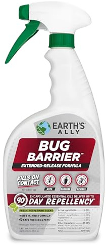 Earth’s Ally Bug Barrier - Plant Bug Spray with Essential Oils Kills Crawling Insects On Contact - Indoor Pest Control for Ants, Roaches, Spiders - Safe for Use Around Kids and Pets - 24 Ounces