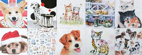 Servettset med decoupage-lim – hundar och katter (hundar och katter 1)