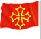 150x90cm Drapeaux Languedoc Drapeau Midi-Pyrénées Grand Drapeau Des Sud-Pyrénées Avec 2 Boutons Pour les Célébrations Extérieures et Intérieures Convenant à un Large éventail de Scénarios