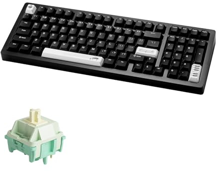 MONSGEEK M2 V5 VIA Mechanische Aluminium-Tastatur, Schnellentriegelung, Tri-Modus-Gaming-Tastatur mit 8000 mAh RGB Hot-Swap-fähigem schwarzem Klavier, vorgeschmierter Korianderschalter