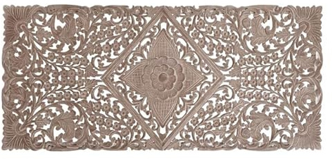 DRW Kopfteil für Betten, 135-150-180 cm, Mandala, Naturholz, 180 x 3 x 80 cm