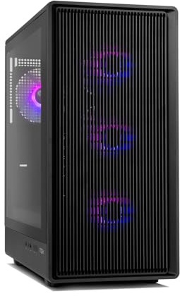 NOX Xtreme Products Infinity IOTA – ATX/M-ATX/ITX Mid-Tower | 4×120 mm ARGB Lüfter, Mesh-Front, Hartglas-Seite, USB 3.0, GPU-Support bis 330 mm, Magnetfilter, Schwarz