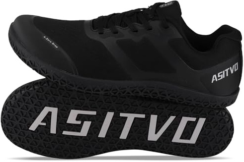 ASITVO Men's Minimalist Wide Toe Box Barefoot Zero Drop Shoes Sneakers Size 11 Width Trail Running Hiking Walking Black 45