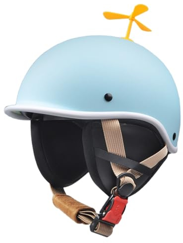 Casco De Moto Abierto para Niños, Homologado Según La Norma ECE 22.06, Casco De Moto Infantil para Niños De 3 A 12 Años B,48-53cm