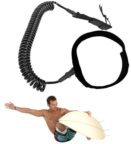 Corda per tavola da surf, 1,4 m, leggera, elastica in vita, corde da sci d'acqua, per imbarco, kayak, bodyboard, nuoto, moto d'acqua all'aperto