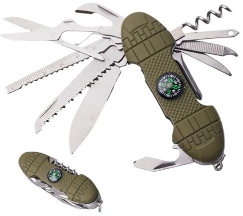 Herramienta de bolsillo plegable – Equipo duradero portátil, abridor de botellas multifuncional, alicates para cuchillos, engranaje ligero y práctico | Herramienta múltiple para hombres y mujeres, pes