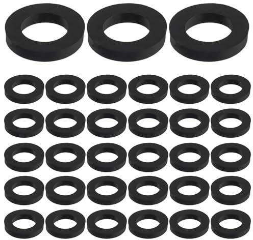 KICHOUSE 40 st. duschslang gummibricka: VVS runda platta packningar - 1/2 O-ringstätning läckagesäker för kran, badrum, kök, handfat, VVS-reparation