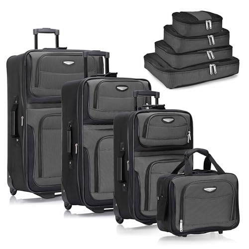 Travel Select Amsterdam Softside Expandable Luggage with Rolling Wheels, Gray, 29-Inch Large