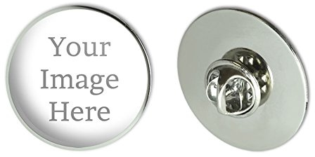 Graphics and More Personalized LARGE Round Lapel Hat Pin Tie Tack 1.1 | Customize With Your Own Image