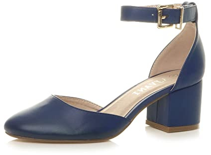 Damer mitten blockklack ankelrem spänne eleganta pumps sandaler storlek, 40 EU