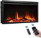FLAMME 33/84cm Castello Slim Frame Recessed Media Wall Inset Electric Fireplace with Multi Flame Colours 750W/1500W