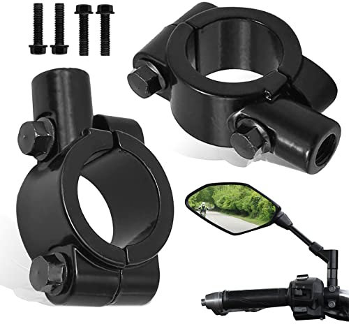 2 Piezas Abrazadera Retrovisor Moto, 7/8 Universal Soportes de Espejo de Motocicleta para Abrazadera Manillar de 22mm (M8 bis M8)