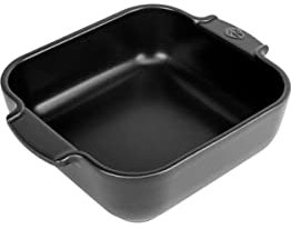 PEUGEOT - Square Ceramic Baking Dish - 21 cm (including handles) x 16.3 cm x 5.4 cm - Capacity: 1.1 L - 10 Year Guarantee - Made In France - Satin Black Colour