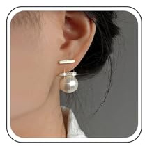 TseenYi Boucles d'oreilles en perles à tige en or strass - Vintage et mariée - Bijoux pour femmes - Cadeaux