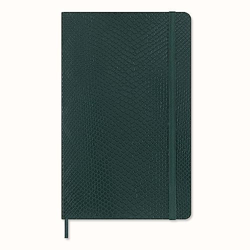Moleskine Carnet de Notes Collection Precious & Ethical, avec Coffret Cadeau, Couverture Souple à Effet Python Végane, Fermeture à Elastique, Grand Format 13x21 cm, Couleur Vert