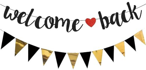 Benvenuto Indietro Ghirlanda -Decorazione per l'inizio della scuola per l'aula,Famiglia,Bentornato Scuola Welcome Back Banner Aeroporto