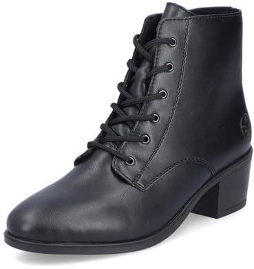 Rieker Damen Schnürstiefeletten 73930, Frauen Stiefeletten,schnürboots,reißverschluss,Boots,Stiefel,Bootee,Booties,Schwarz (00),36 EU / 3.5 UK