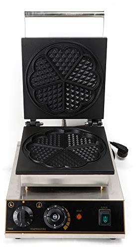 Donened - Våffeljärn för hjärtvåffeljärn, våffeljärn i rostfritt stål, 1750 W non-stick våffeljärn, professionellt våffeljärn, 50 ~ 300 °C