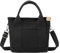 Kleine Tragetasche für Damen, Canvas Griff Umhängetasche Schultertasche, Hobo-Handtasche, Alles-Einkaufstasche Tote mit mehreren Taschen und Reißverschluss (Schwarz)