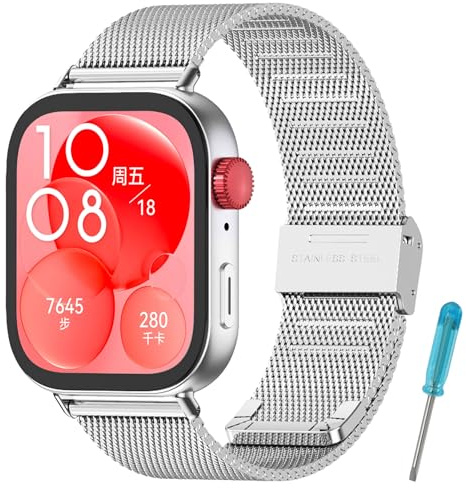 MIJOBS Metallarmband kompatibelt med Huawei Watch Fit 3 justerbart armband i rostfritt stål för Huawei Watch Fit3, 220 millimètres, Metall rostfritt stål metall zinklegering