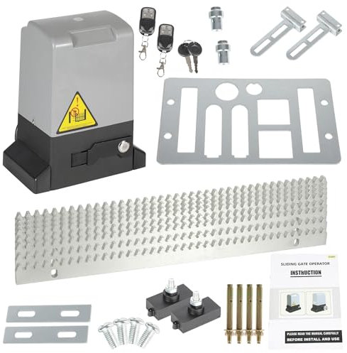 Joparri Schiebetorantrieb,370w schiebetorantrieb toröffner,mit fernbedienung Schiene,Toröffner Tor Antrieb bis 800 kg,4 Meter Zahnstange,Reichweite der Fernbedienung 50 m