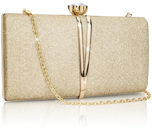 Farcauo handväska dam aftonväska dam clutch damväska liten axelväska bröllop brudväska, guld handväska dam