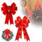 2 Stück große Weihnachtsschleife, beleuchtet, große Weihnachtskranz-Schleifen, Weihnachten, Valentinstag, goldene Kanten, rote Kranz, Schleife, Weihnachtsbaumspitze, Ornament, Schleife für