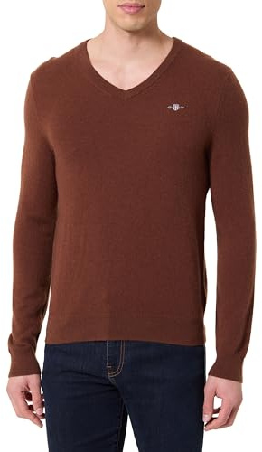 GANT herr Extrafine Lambswool V-neck Pullover-tröja