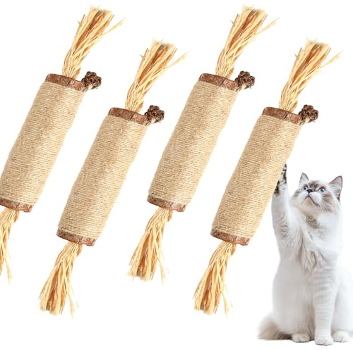 Hnjindong Cat Chew Dental Sticks Silvervine for Teeth，Large Catnip Toys Good for Kittens Dental Hygiene，Natural Material Toys for Indoor Cats Teeth Cleaning and Stress Release