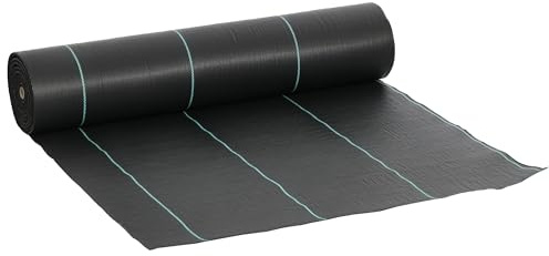 Outsunny Membrane de contrôle des Mauvaises Herbes très résistante 90 g/m² pour terrasse, Jardin, parterres de Fleurs, aménagement paysager 2 x 90 m