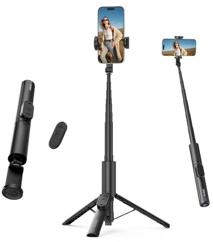 ULANZI SK26 Aluminium Telefonstativ, Selfiestick med Bluetooth-fjärrkontroll, Utdragbart Ministativ 103 cm, Fickstativ, Telefonhållare, Litet Stativ Kompatibel med iPhone/Samsung/Smartphones