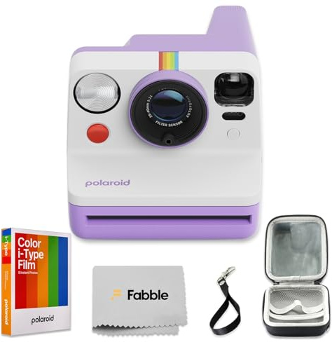 Polaroid Now Generation 3 I-Type Instant Camera (Purple) Bundle with Color I-Type Film (8 Exposures), Hard Protective Case, and Wrist Strap