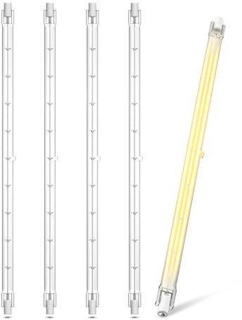 Lustaled Bombillas Halógenas R7s 1500W, 254MM Regulable Bombilla de Lineal Halógena Blanca Cálida 2800K J254 Proyector para Lámpara de Pie, Luz de Seguridad, Paisaje, Estudio, Publicitaria(5 Unidades
