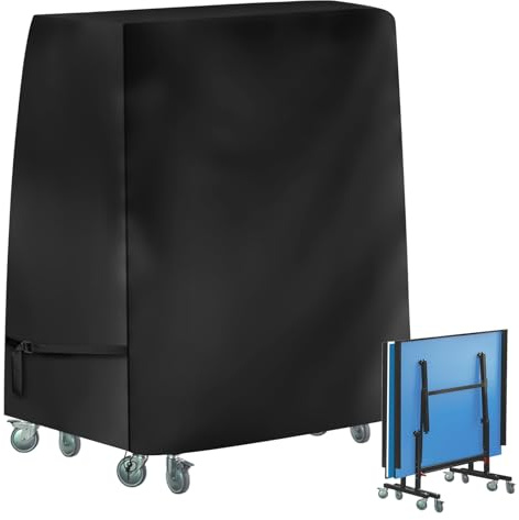 Behogan Housse de protection pour tennis de table : tissu Oxford 210D imperméable, 165 x 70 x 185 cm, housse de protection pliable pour table de ping-pong pour extérieur et intérieur