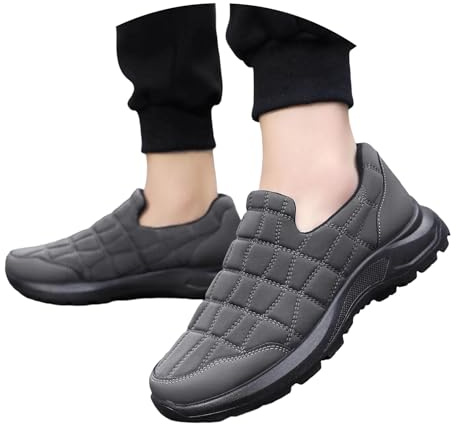Pantoufles décontractées pour homme - Chaussures basses confortables et tendance avec semelle souple - Baskets de randonnée légères et respirantes pour un usage quotidien, gris, 39 EU