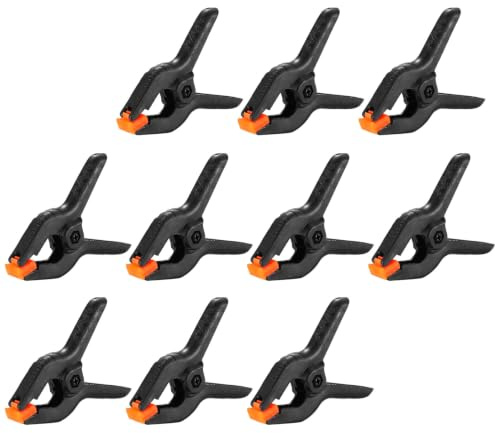 Luhuuxmu 10-Pack Abrazaderas de Resorte Nylon 3 Pulgadas Pinzas de Resorte Resistentes con Mandíbulas Giratorias Abrazaderas de Sujeción para Estudio Fotografía Fondos, Lienzos, Carpintería