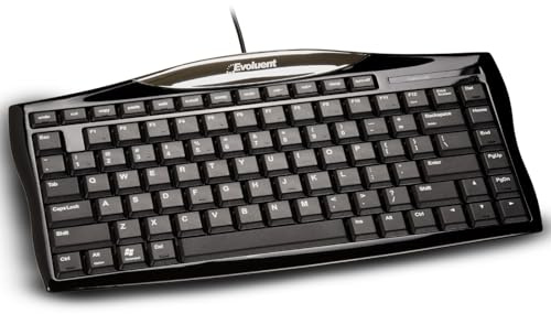 Evoluent Wired Compact Keyboard – Compact Keyboard, Portable Wired Keyboard – No Numeric Pad for Ergonomic Comfort, Keeps Mouse Closer to Reduce Arm Strain, Low Profile Scissor Keys