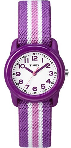 TIMEX TIME MACHINES 29mm Lila Gestreiftes Elastisches Material Kinderuhr TW7C06100