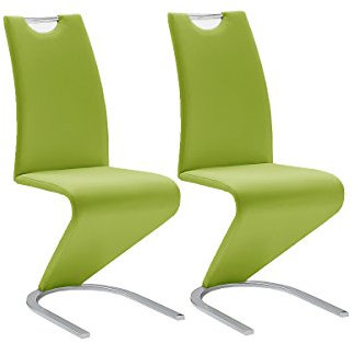 Robas Lund Esszimmerstühle 2er Set Schwingstuhl Lime, Esszimmerstuhl Stuhl Amado, 62.0 x 45.0 x 102.0 cm
